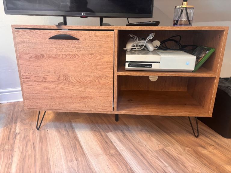 VonHaus Mid-Century Modern Oak TV Stand / Unit