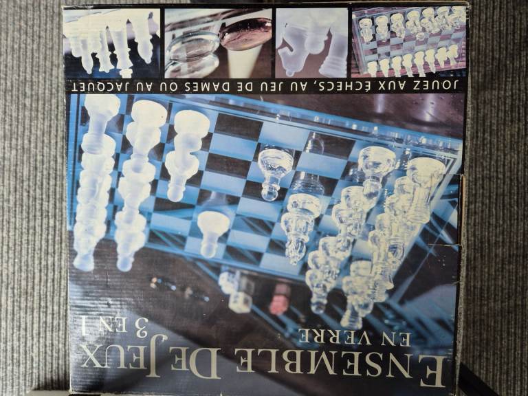 Glass Chess Game 3 in 1