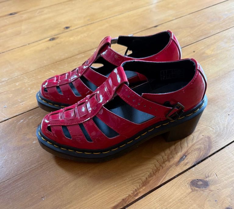 Dr. Martens Red Patent Leather Sandals – Good Condition