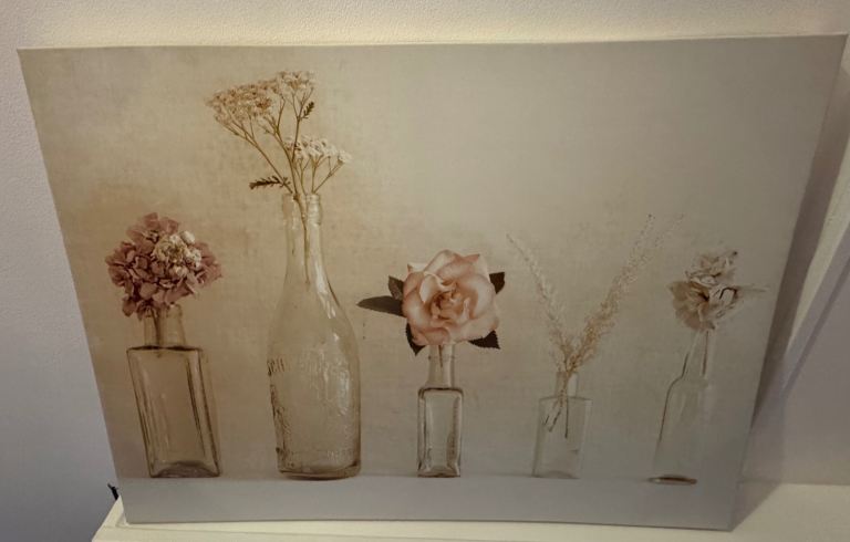 Canvas,  Vase and Flowers all in.