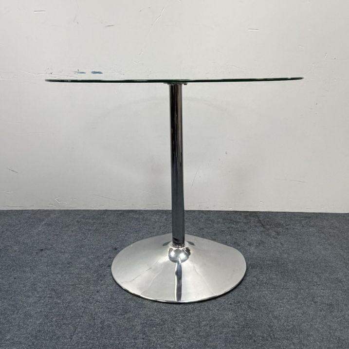 Round Glass Table on a  Trumpet Base