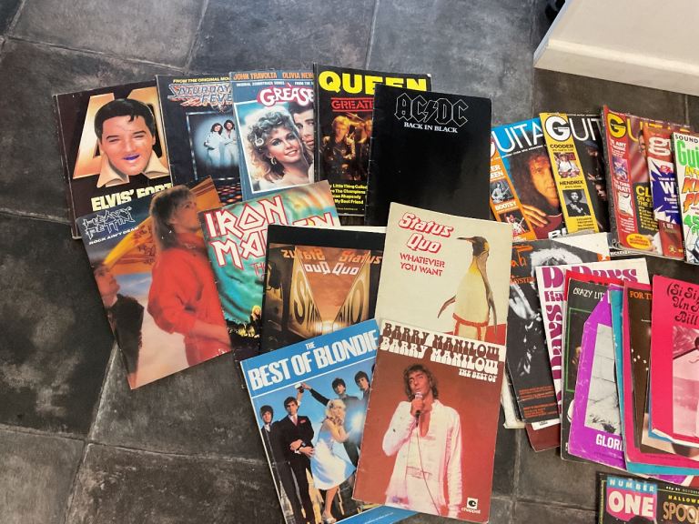 Music score books for guitar and Guitarist mags