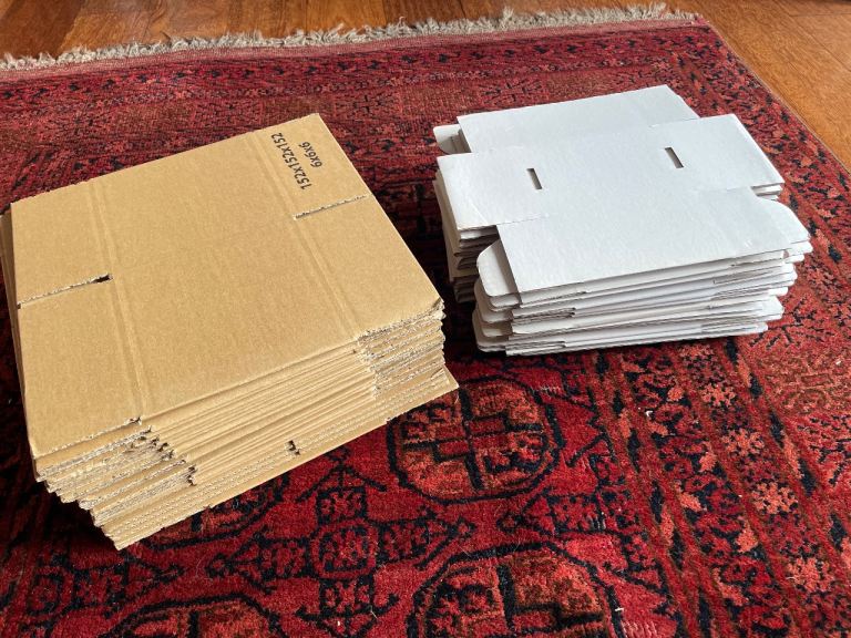 Unused cardboard boxes 