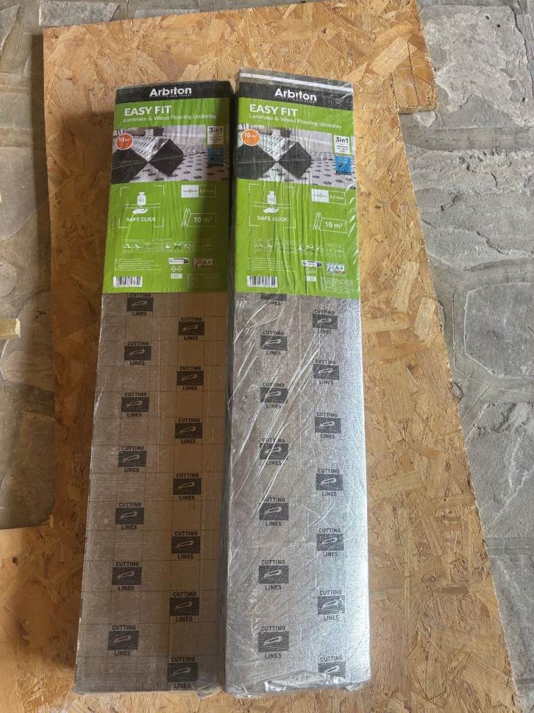 EASY FIT Laminate & Wood Flooring Underlay – 2 Packs/20 m² – Brand New