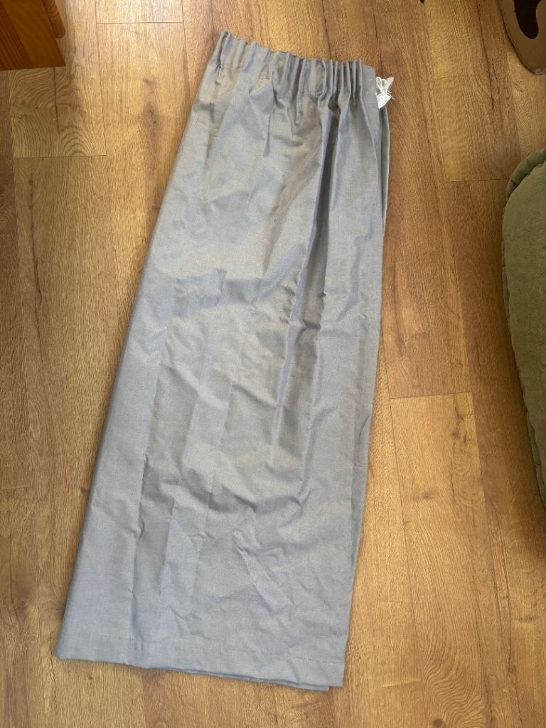 Grey Curtains with Hooks and rail – 117 x 137cm, Good Condition