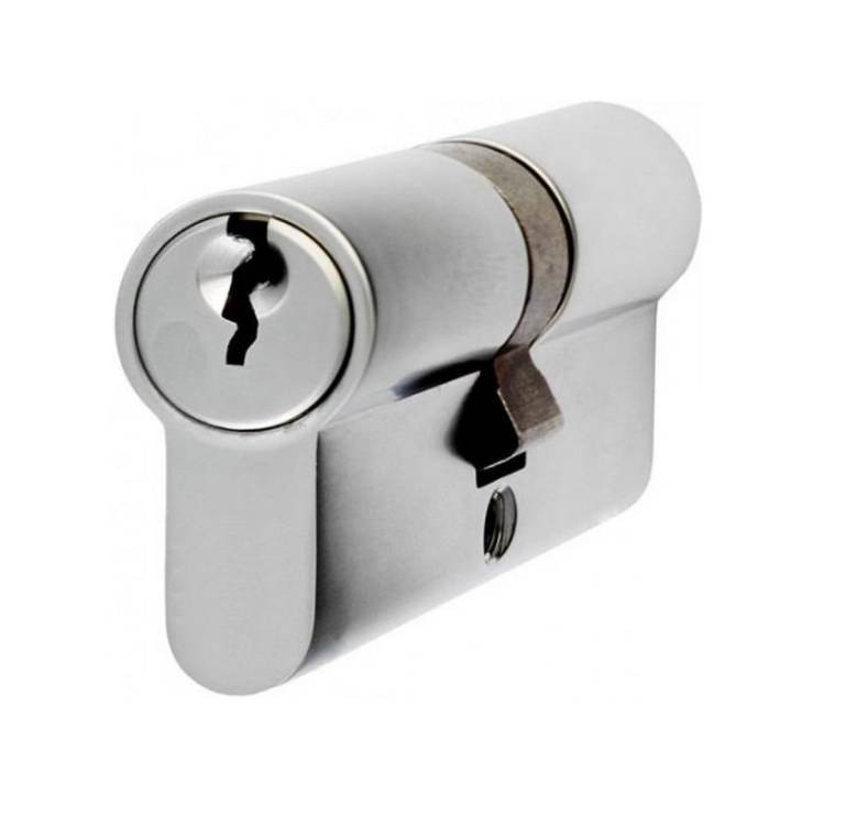5-Pin 40mm x 40mm Euro Profile Cylinder Lock – Nickel Finish – UPVC Door Barrel with Keys