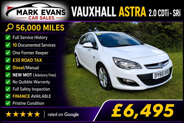 2015 Vauxhall Astra 2.0 CDTi 16V ecoFLEX SRi [165] 5dr HATCHBACK Diesel Manual