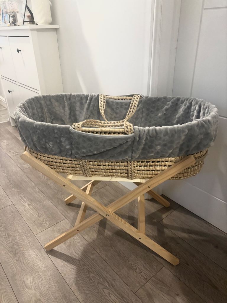Clair de Lune Moses Basket Grey