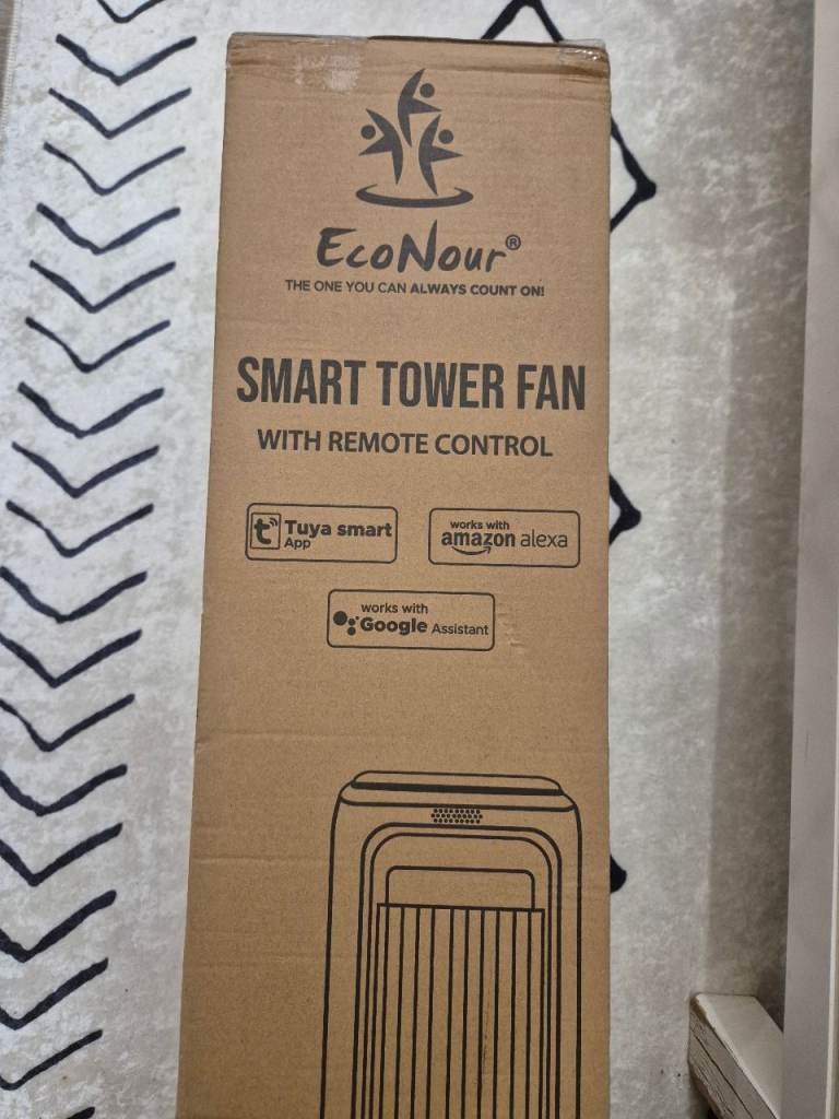EcoNour Smart Tower Fan with Remote Control - Brand New in Box