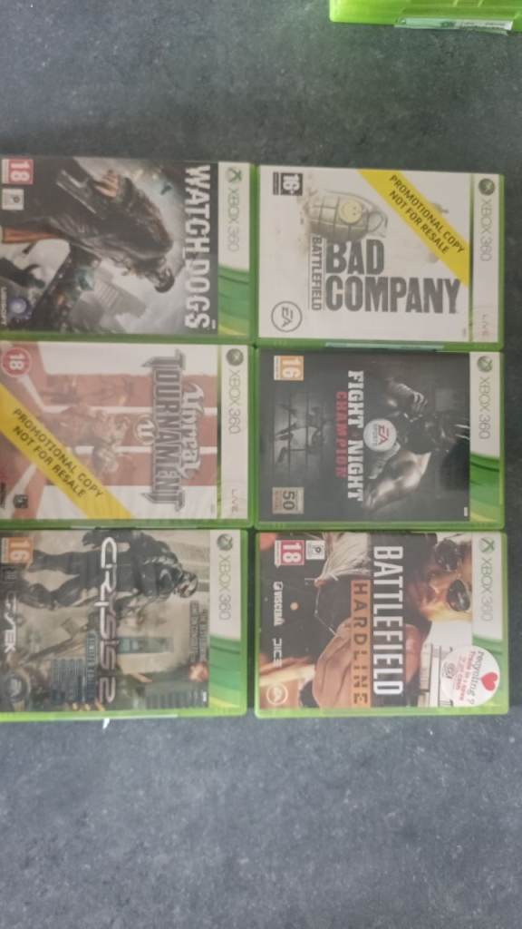 Xbox 360 Games Bundle - Watch Dogs, Bad Company, Fight Night, Battlefield