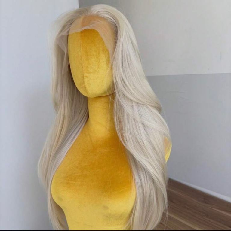 Brand new-Kanekalon 26inch- HD Silk Lace Front wig Bleach Blonde