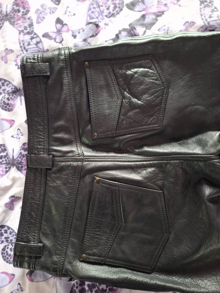 Men's Buffalo Leather Motorcycle Jeans  32"Waist ~(Bikers Paradise, UK)