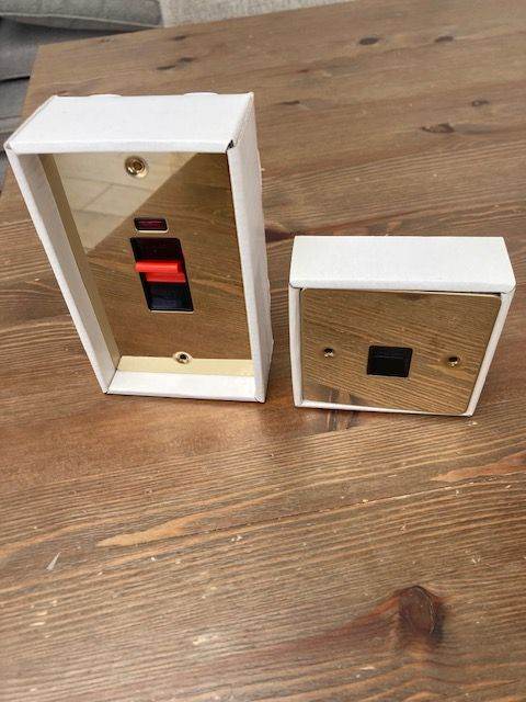Polished Brass 45A Cooker Switch and Matching Telephone Socket Plate