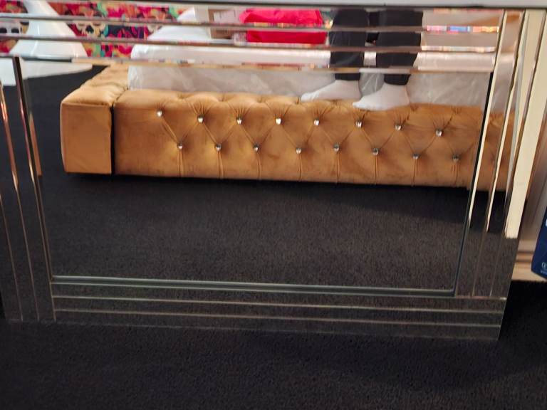 Large Silver Framed Mirror – Good Condition