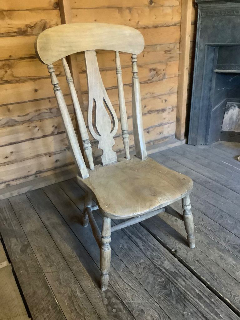 Ash and elm farmhouse Windsor fiddle back kitchen dining chair 