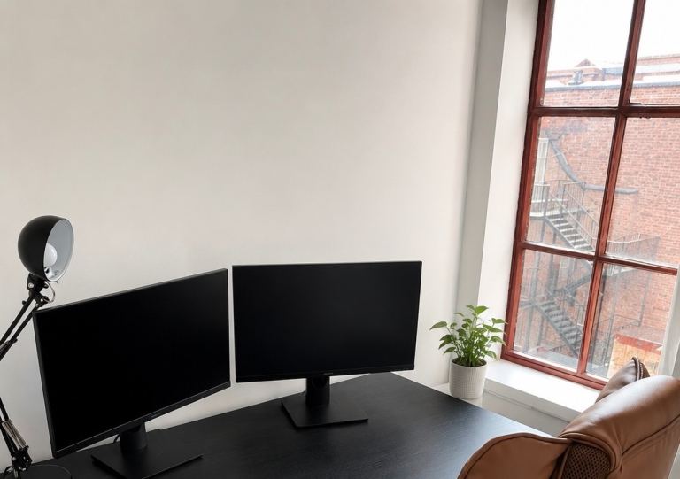 Black office desk 