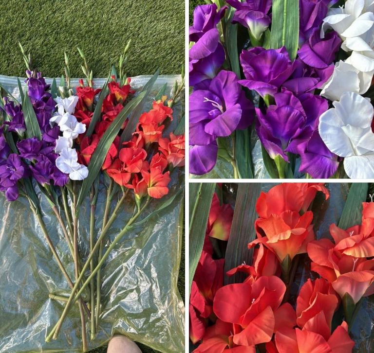 Artificial Gladioli flowers– Multicoloured, Beautiful Blooms