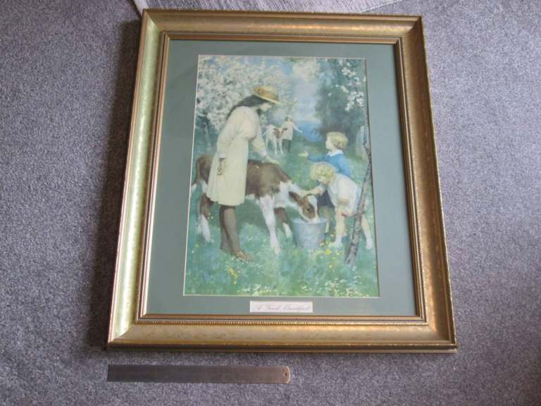 Large 1960s framed picture 