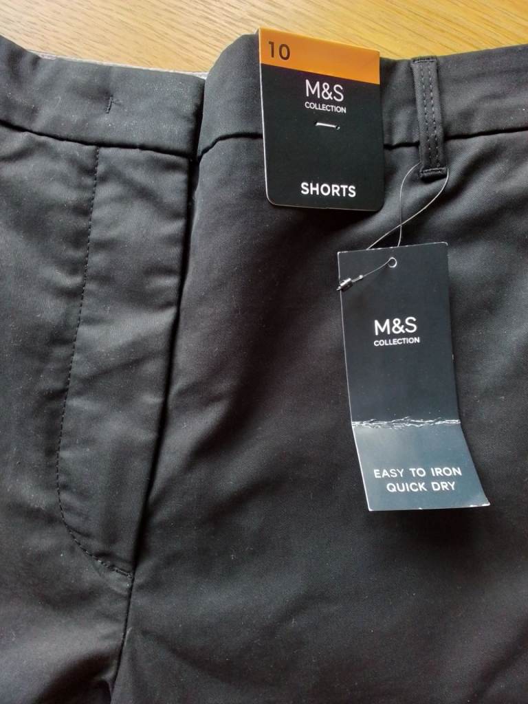 M&S Ladies Black Shorts.  New with tags.  Size 10