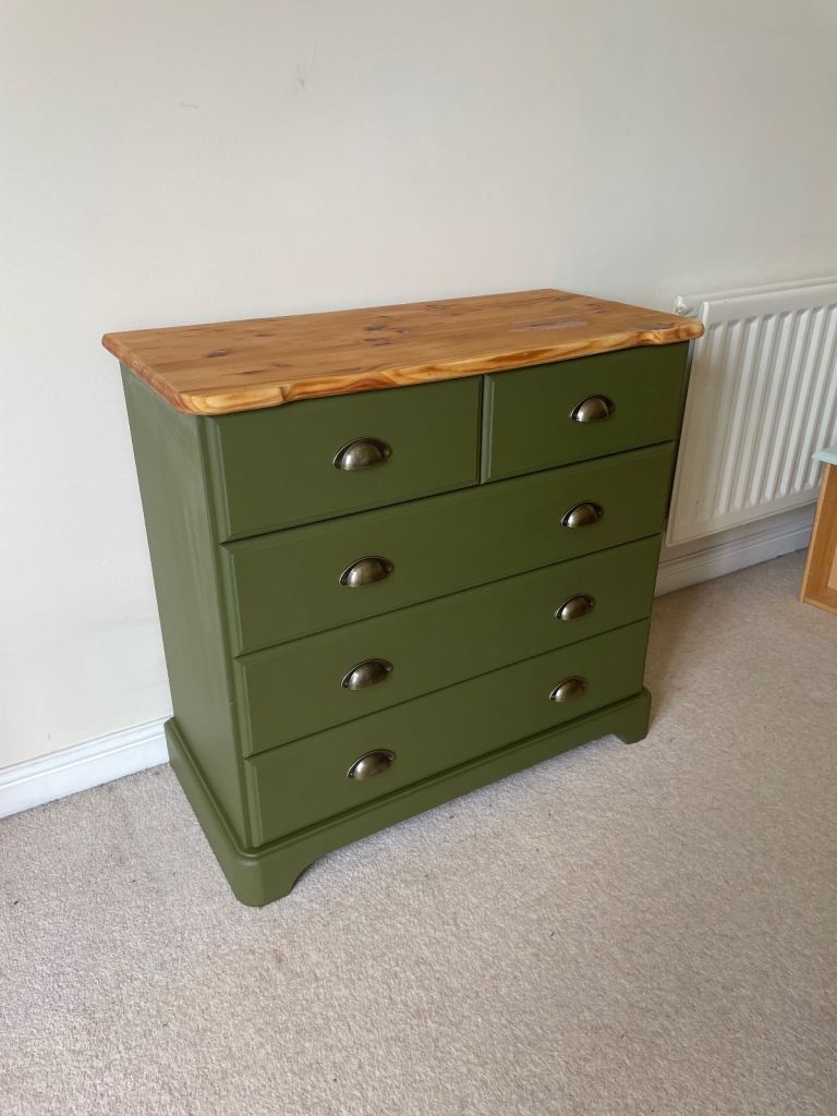 Green Chest of Drawers Upcycled