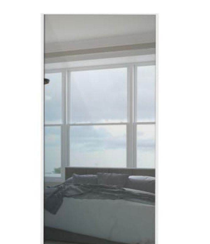 Wickes - Spacepro Sliding Wardrobe Door White Framed Mirror - 2220 x 914mm