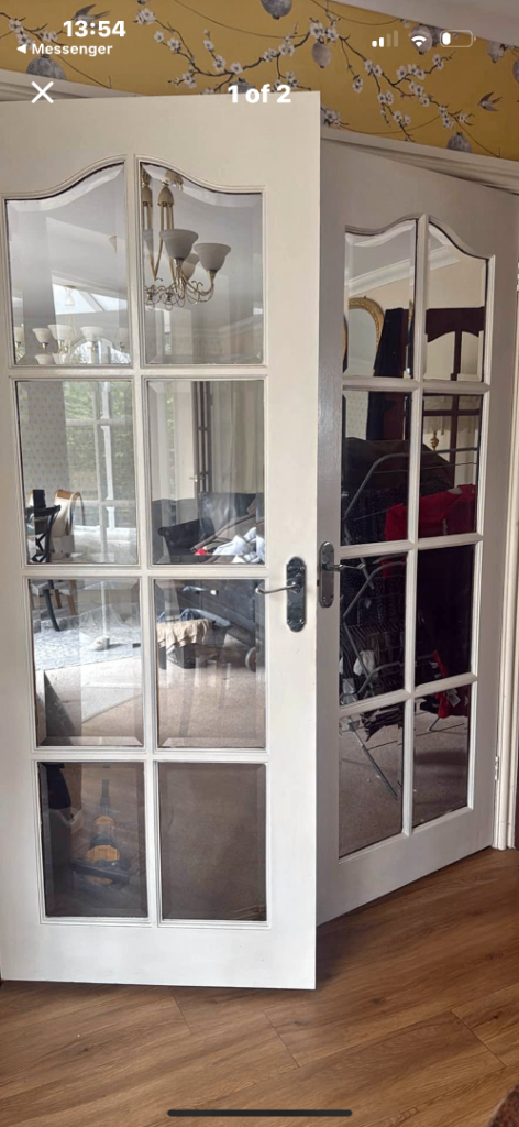 2 glass panel doors 