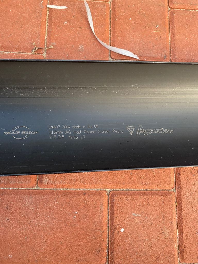 New Aquarian Half Round Guttering – Black, 112mm