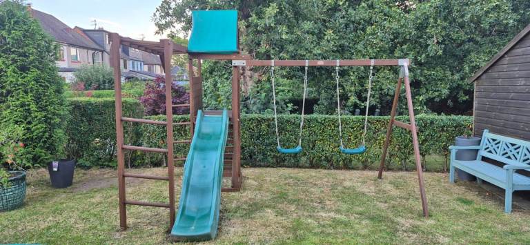 DUNSTER HOUSE OUTDOOR SWING, SLIDE & TOWER PLAY FRAME