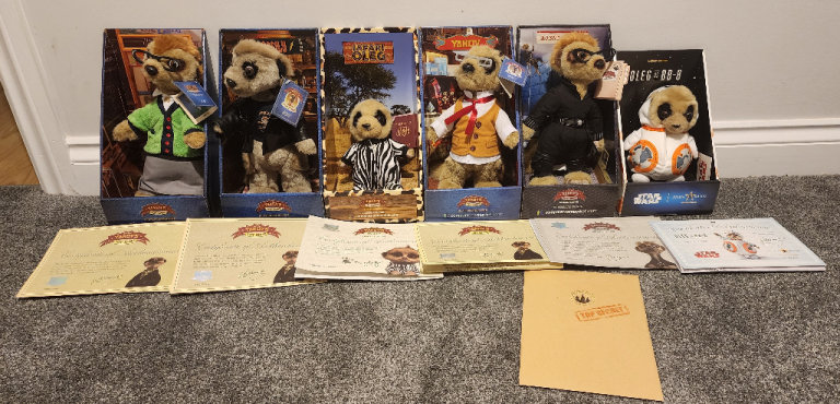 X6 Compare the Market Soft Toy Meerkats with Authenticity Certificates