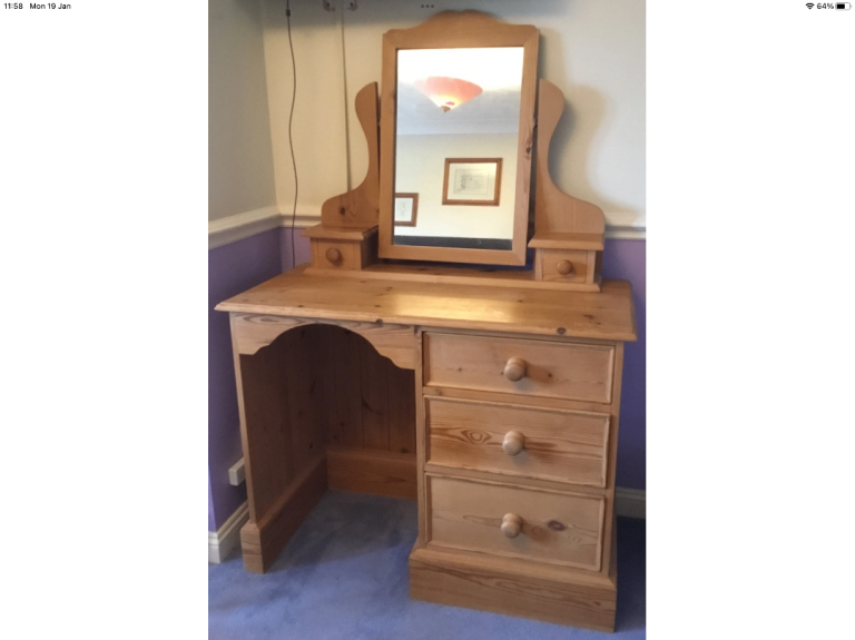 Pine Dressing Table with Mirror