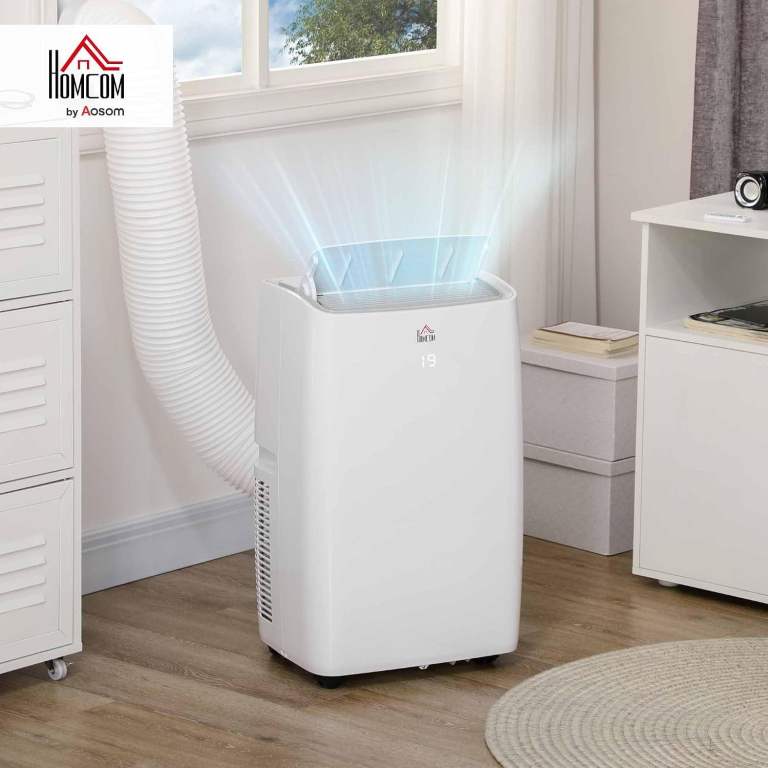 HOMCOM 12000 BTU Five-Mode Mobile Air Conditioner - White