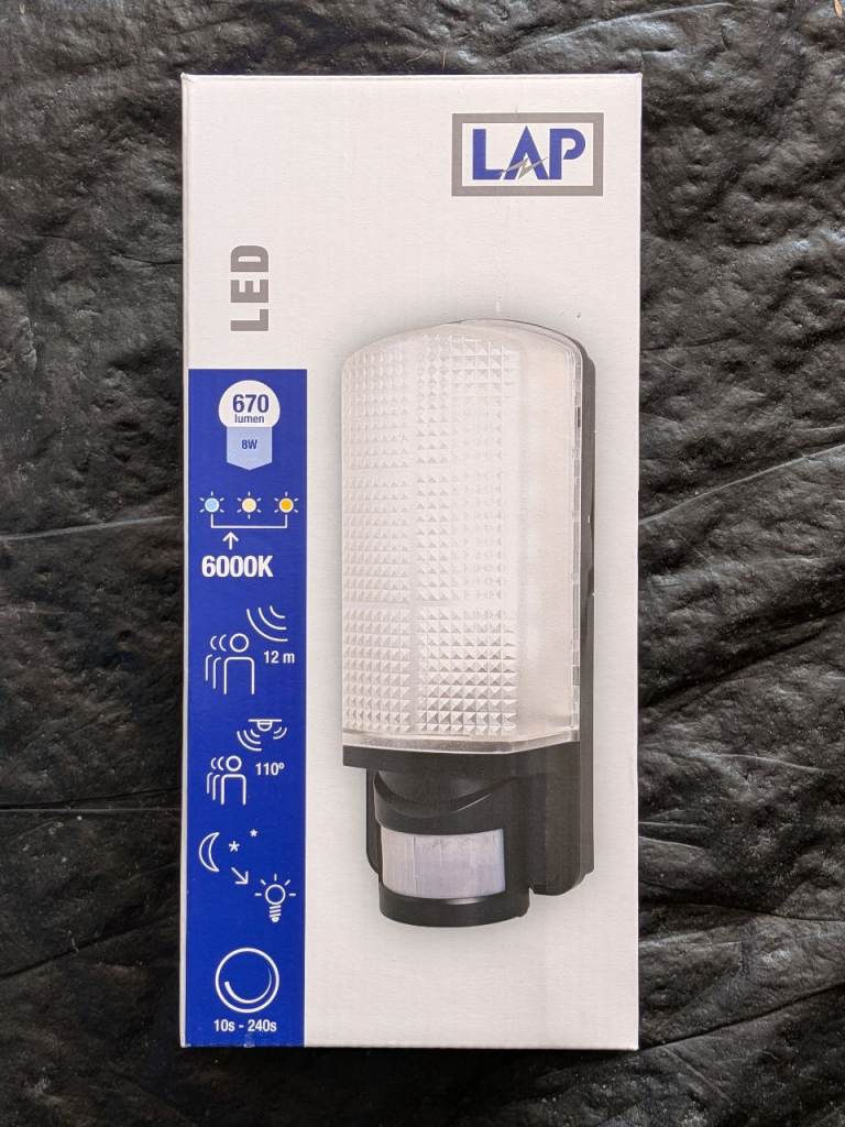 LAP PIR operated LED bulkhead light 8W, new