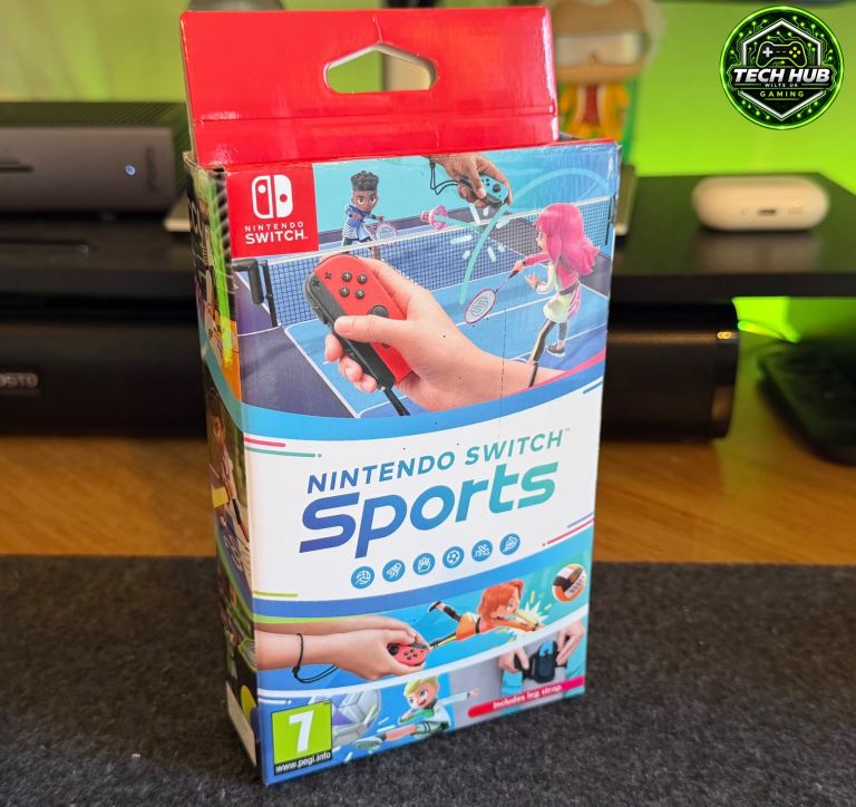 Nintendo Switch Sports Game + Official Leg Strap Unused Very Good Condition 