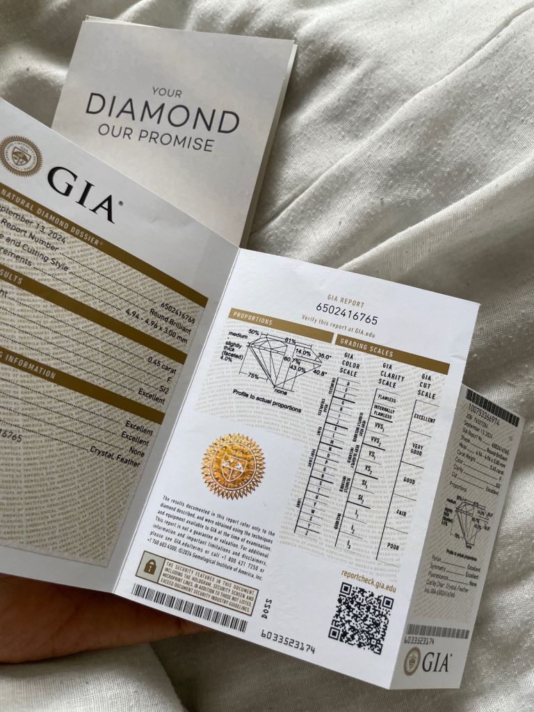 Size F Ernest Jones GIA Certified Diamond Engagement & Wedding Ring Set