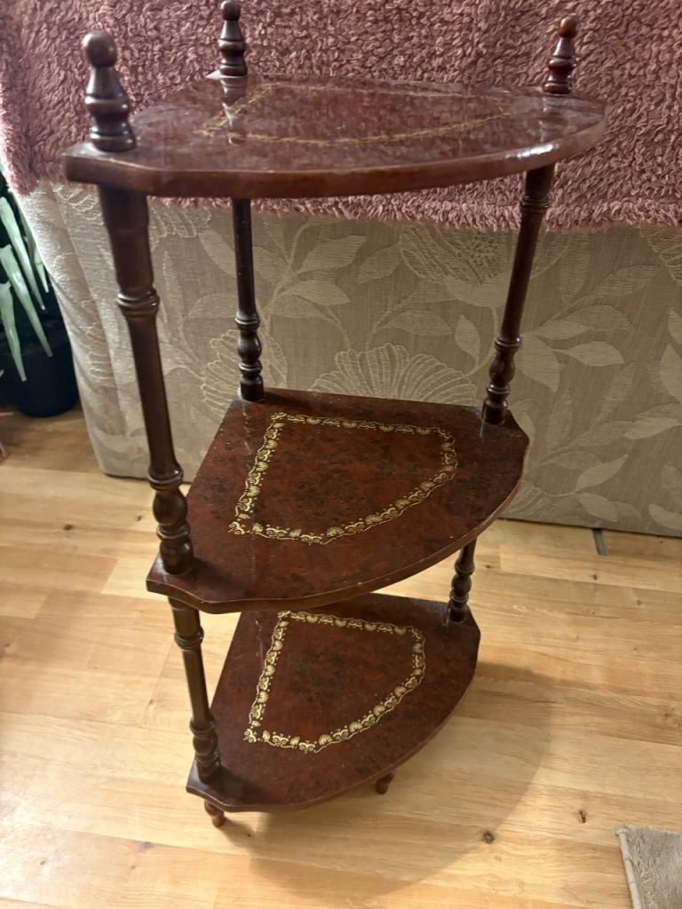 Vintage Mahogany Inlay 3 Tier Table.