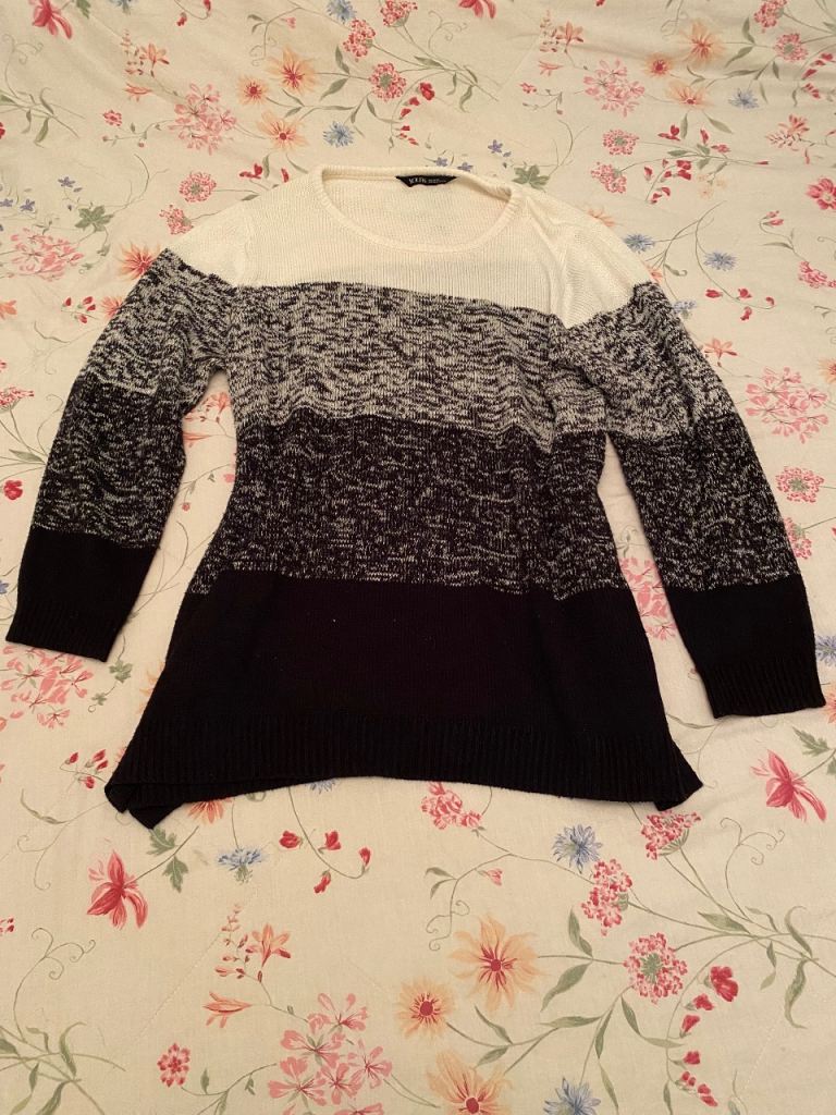 Yours Grey Block Stripe Jumper