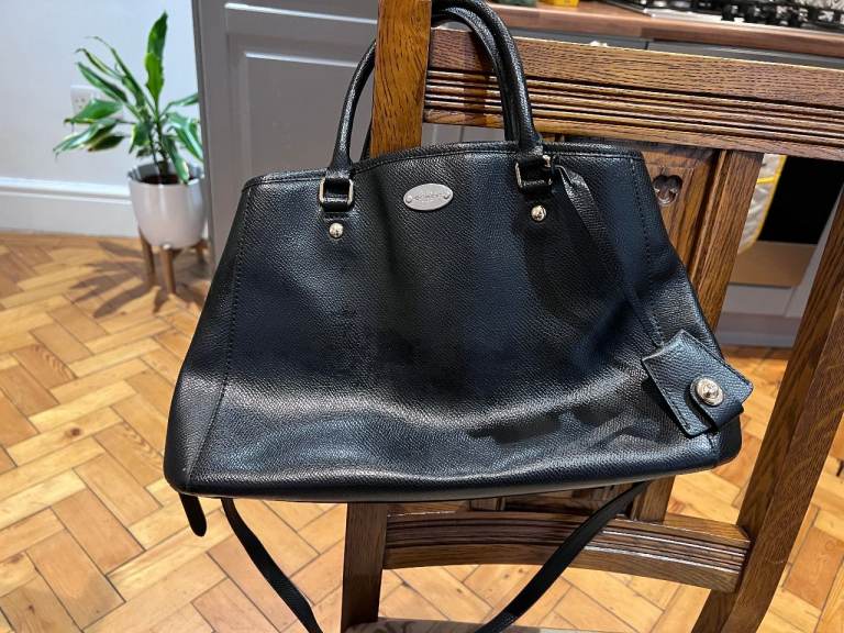 Used Coach Black Leather Small Margot Carry All 