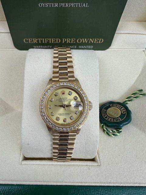 ROLEX LADIES 18K DATEJUST BOX AND PAPERS