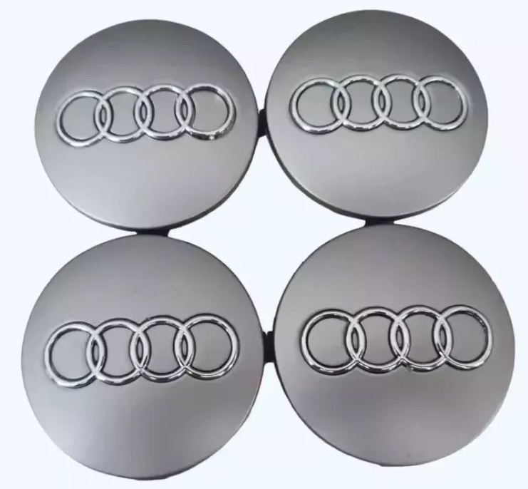 Audi 60mm Alloy Wheel Centre Caps Hubs Dust Covers 4b0601170 A3 A4 A5 A6 Grey