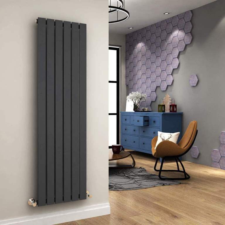 New Vertical Column Designer Single Anthracite Flat Panel Radiator1600 x452mm RRP£240 OurPrice£120