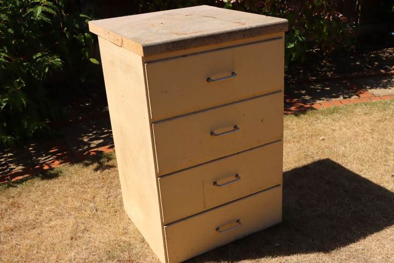 Wooden Chest of Drawers with 4 Drawers – Fair Condition