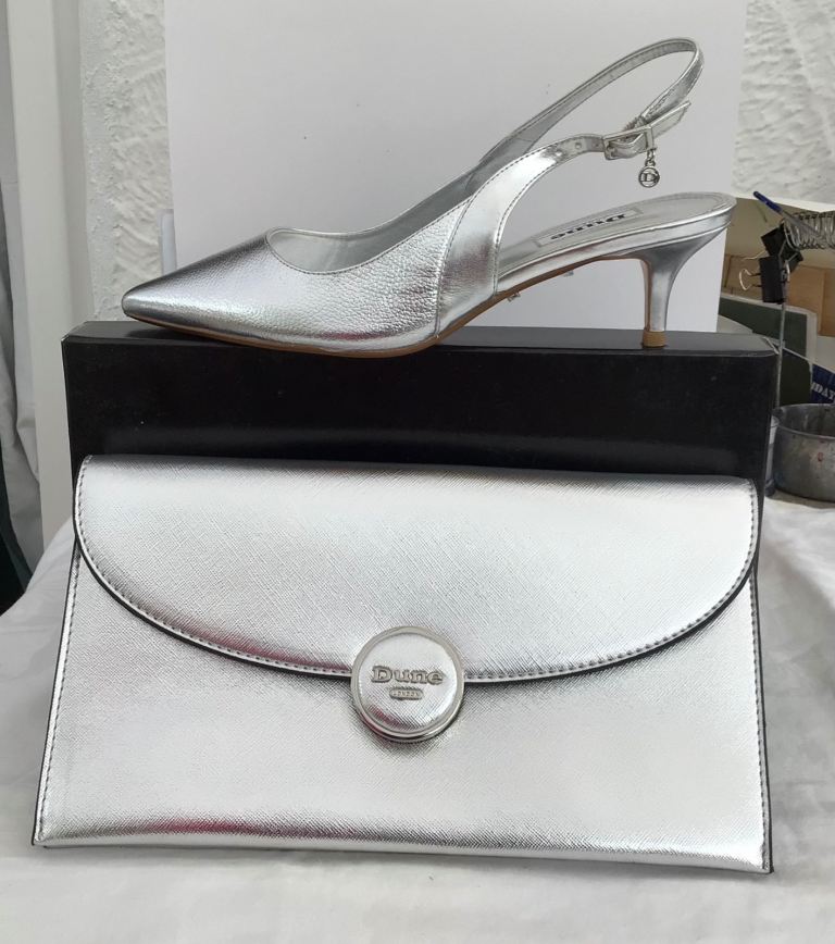 Dune Silver shoes & bag  