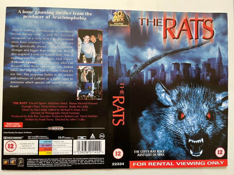 VHS VIDEO SLEEVE - THE RATS (2001) - SLEEVE ONLY