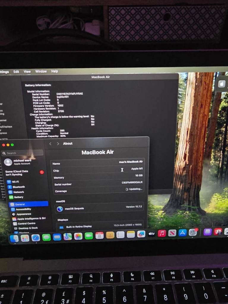 Macbook air 13 M1 2020 16gb 256ssd