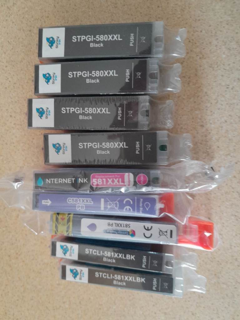 9 New Canon Compatible Printer Ink Cartridges 