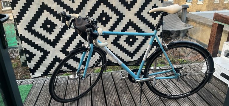 Light Blue Road Bike with Mudguards – Good Condition