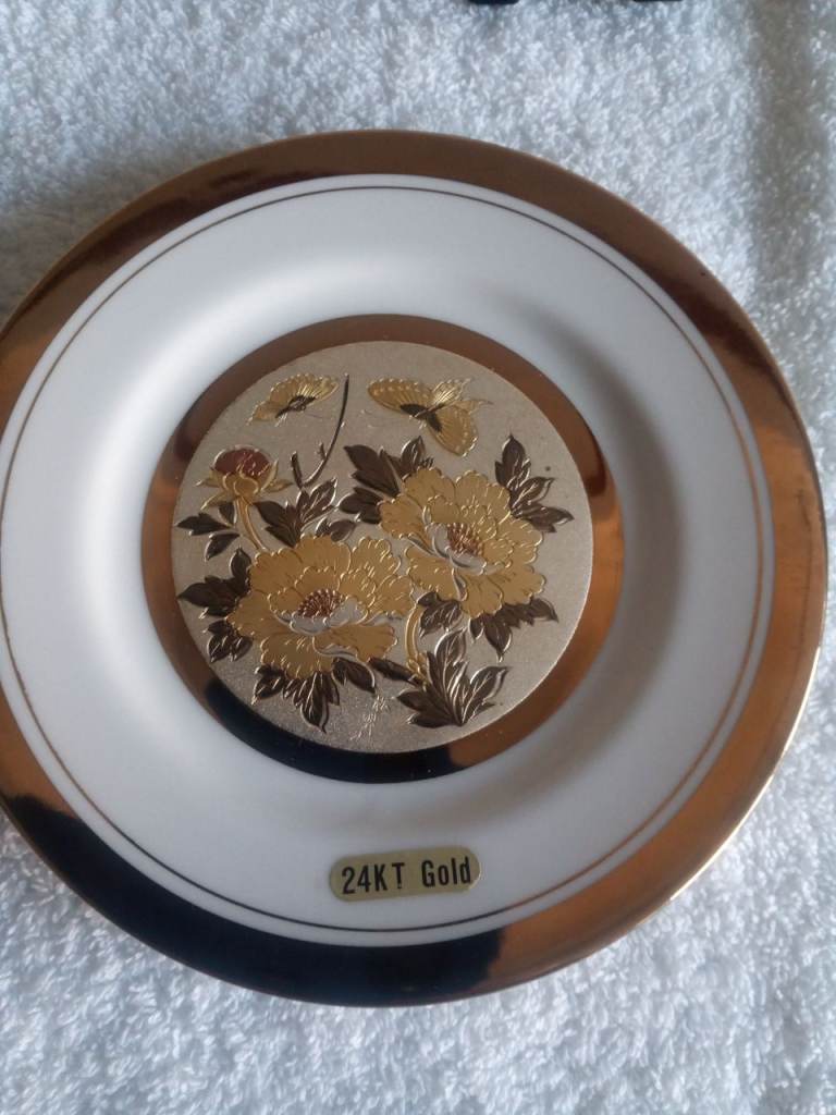 Decorative Plate 'The Art of Chokin' 24KT Gold - Made in Japan