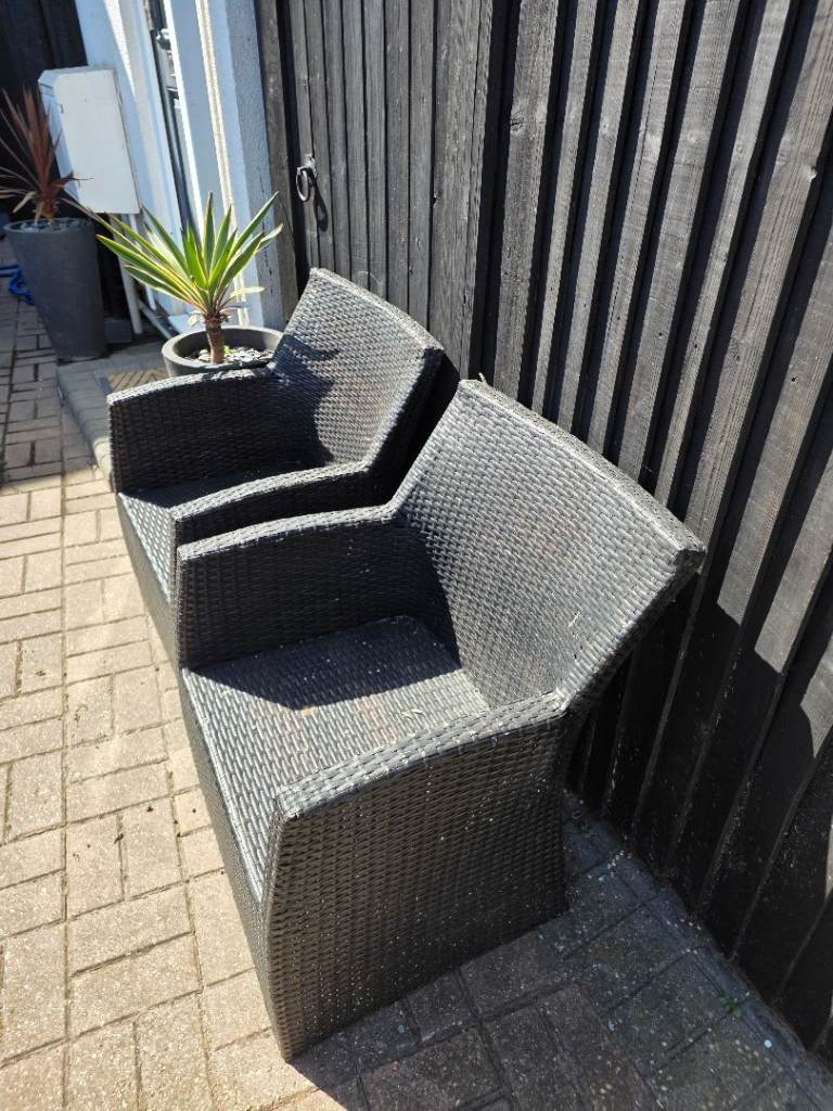 Two Rattan Garden Chairs – Fair Condition