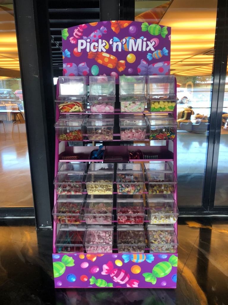 Pick 'n' Mix Sweet Stand with 20 Dispensers – Good Condition