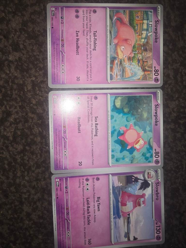Pokemon Slowpoke & Slowbro Trading Cards – Good Condition